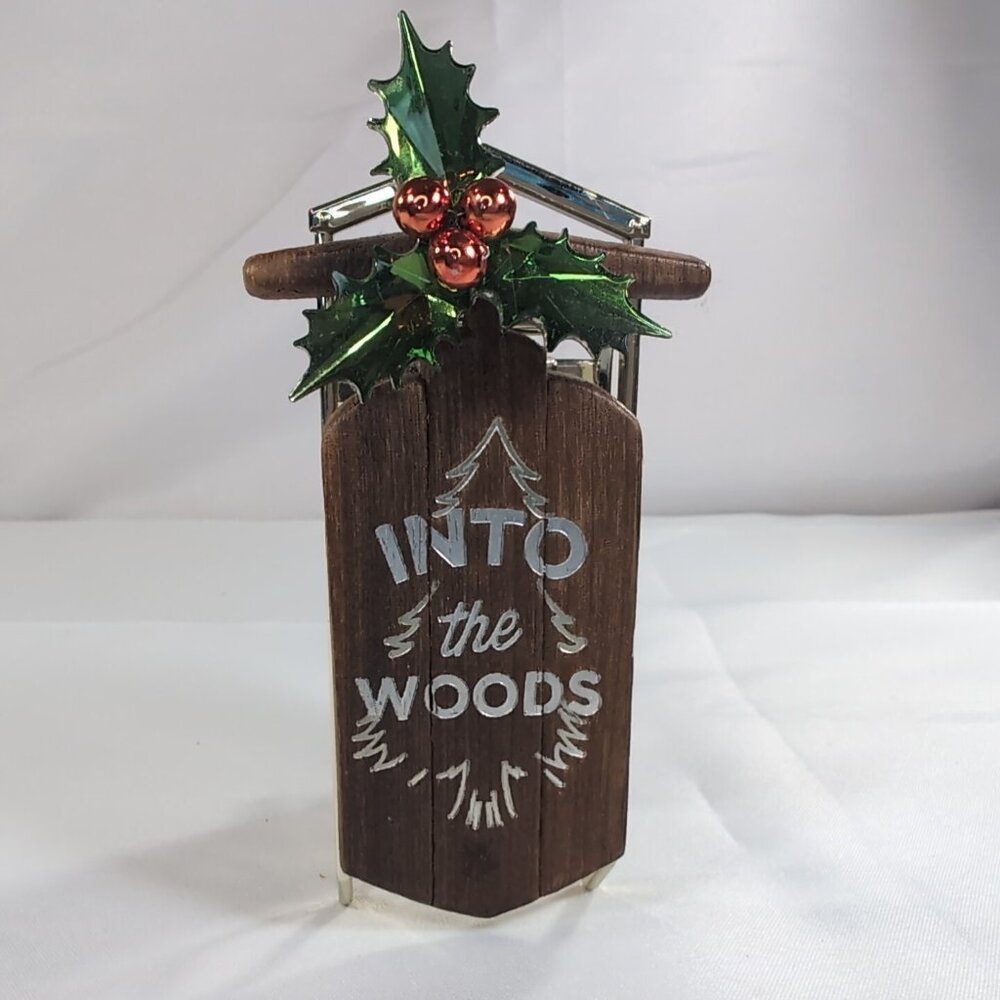Bath & Body Works Wallflower Plug-In Into The Woods Sled Holly Tree Winter Brown